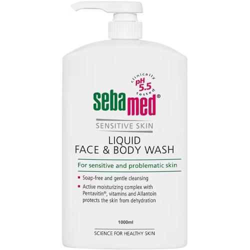 Sebamed Liquid Face & Body Wash Ήπιο καθαριστικό Προσώπου Σώματος για Ευαίσθητη & Προβληματική Επιδερμίδα με Αντλία - 1000ml